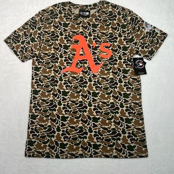 New Era MLB Oakland A’s Camo Cotton Baseball T-shirt NWT Men Medium - Picture 1 of 5